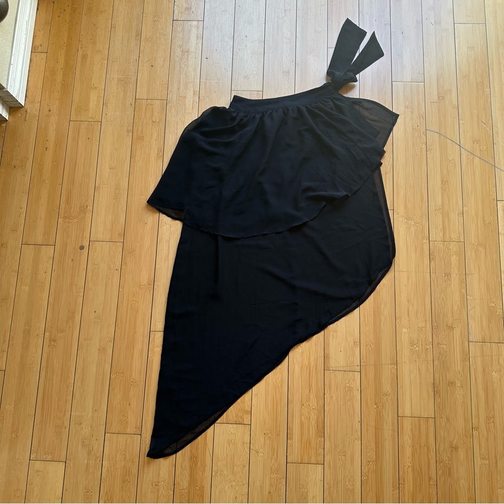 ASOS SWIM Black Asymmetrical Wrap Skirt